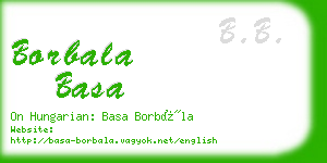 borbala basa business card